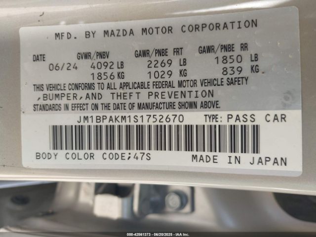 JM1BPAKM1S1752670 Mazda py cylinder deactivation