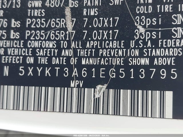 5XYKT3A61EG513795 KIA dohc t-gdi theta-ii