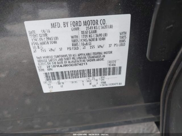 2016 FORD EDGE 2FMPK4J86GBB74213 Photo 8