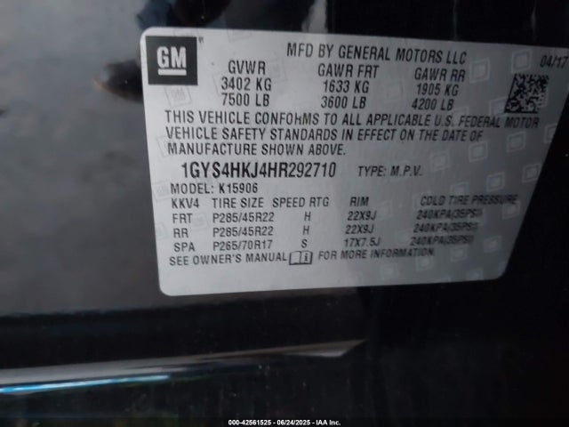 2017 CADILLAC ESCALADE ESV 1GYS4HKJ4HR292710 Photo 8