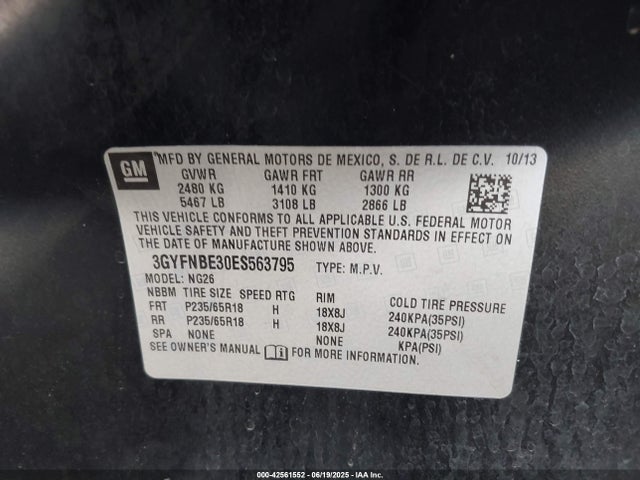 2014 CADILLAC SRX 3GYFNBE30ES563795 Photo 8