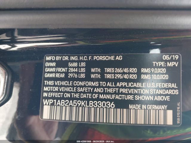 2019 PORSCHE MACAN WP1AB2A59KLB33036 Photo 8