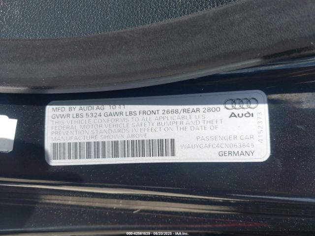 2012 AUDI A7 WAUYGAFC4CN063645 Photo 8