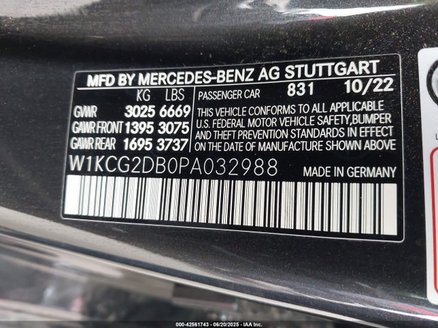 W1KCG2DB0PA032988 Mercedes-Benz ed