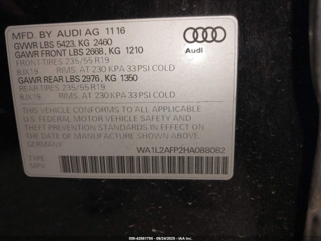 2017 AUDI Q5 WA1L2AFP2HA088082 Photo 8