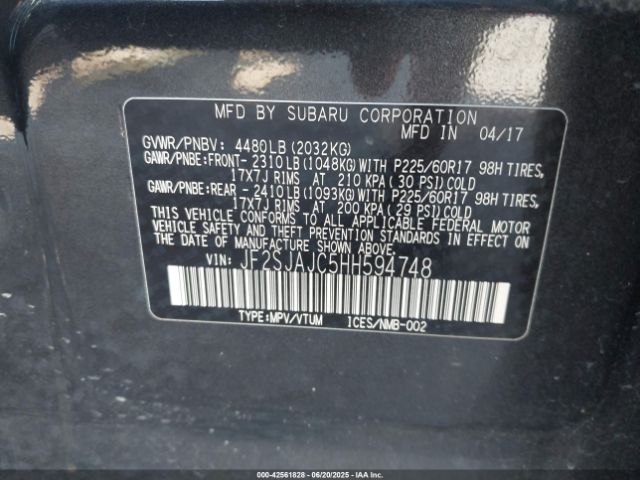 2017 SUBARU FORESTER JF2SJAJC5HH594748 Photo 8