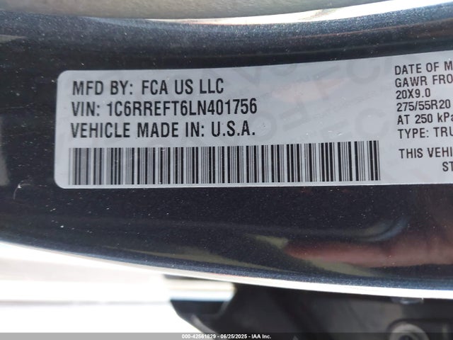 RAM 1500 2020 1C6RREFT6LN401756 Image 9