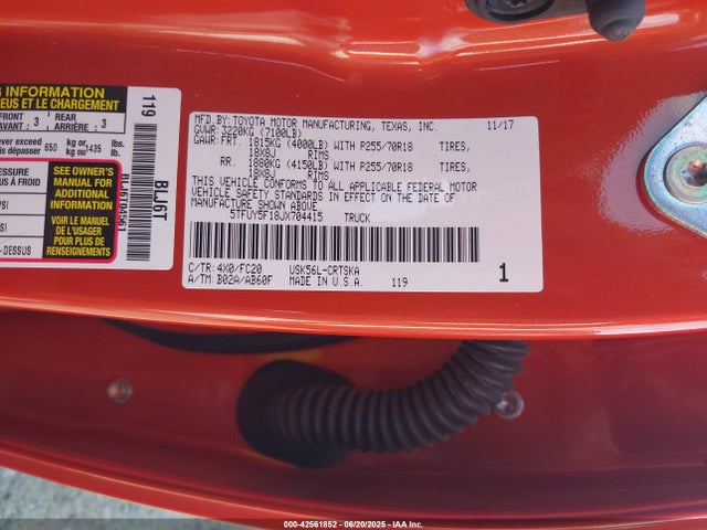 5TFUY5F18JX704415 Toyota 3ur-fe