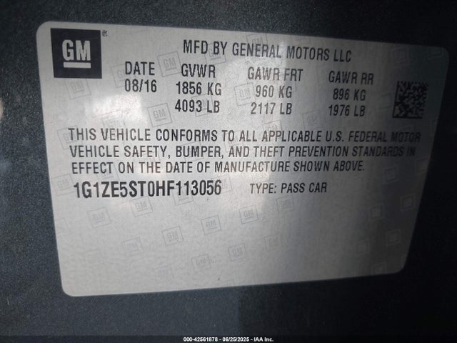 1G1ZE5ST0HF113056 Chevrolet lfv - di: direct injection, vvt: variable valve timing, gen 1
