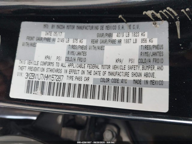 3MZBN1U7XHM157287 Mazda pe