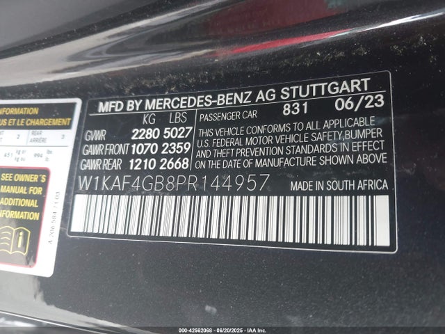W1KAF4GB8PR144957 Mercedes-Benz m254