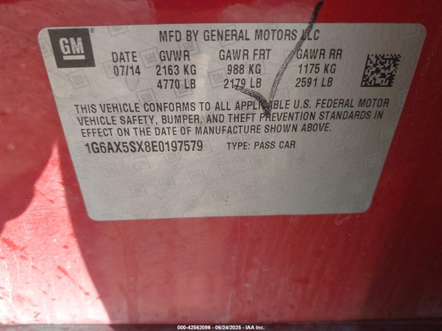 2014 CADILLAC CTS 1G6AX5SX8E0197579 Photo 8
