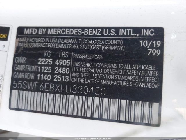 2020 MERCEDES-BENZ AMG C 43 55SWF6EBXLU330450 Photo 8