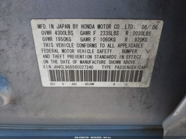 2006 ACURA TSX JH4CL96856C027240 Photo 8