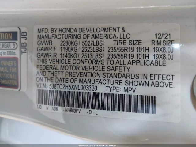 2022 ACURA RDX 5J8TC2H5XNL003320 Photo 8