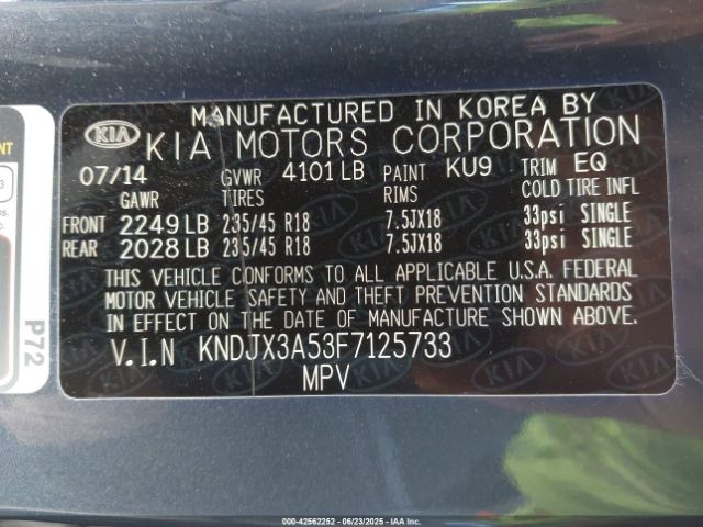 KNDJX3A53F7125733 KIA dohc gdi nu