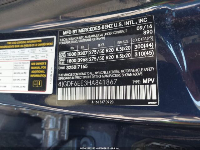 2017 MERCEDES-BENZ GLS 450 4JGDF6EE3HA841867 Photo 8