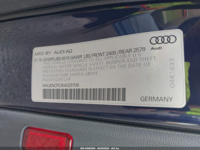 2019 AUDI A5 WAUENCF53KA029708 Photo 8