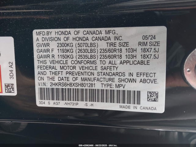 2HKRS6H8XSH801281 Honda lfc3