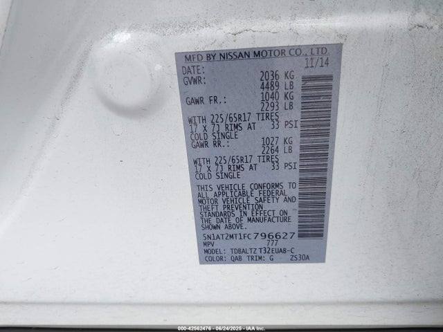 Nissan 2015 2015 5N1AT2MT1FC796627 Image 9