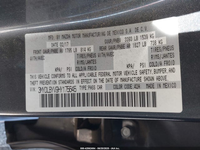 3MYDLBYV9HY175645 Toyota p5v