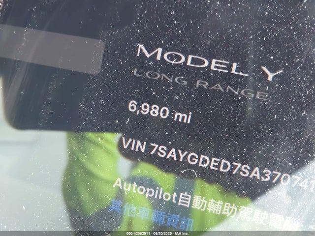 7SAYGDED7SA370741 Tesla 2025