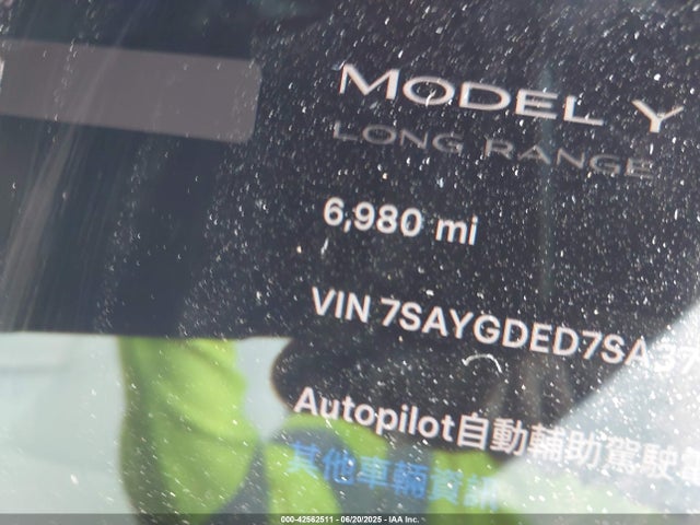2025 TESLA MODEL Y 7SAYGDED7SA370741 Photo 6