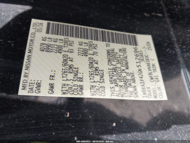 2016 NISSAN TITAN XD 1N6BA1F42GN512696 Photo 8