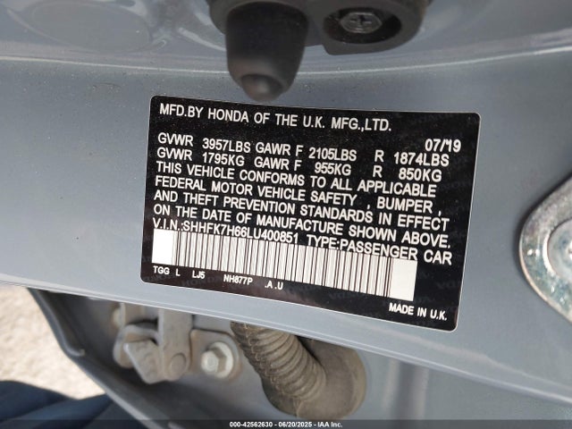 SHHFK7H66LU400851 Honda l15ba