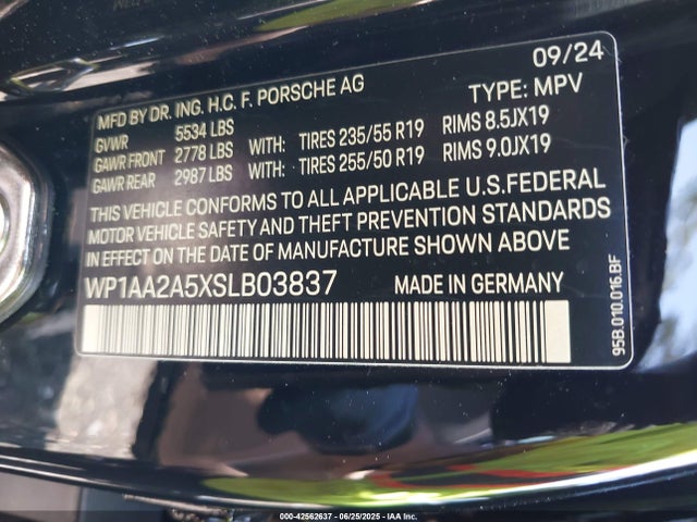 2025 PORSCHE MACAN WP1AA2A5XSLB03837 Photo 8