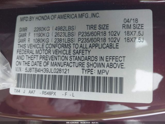 2018 ACURA RDX 5J8TB4H39JL028121 Photo 8