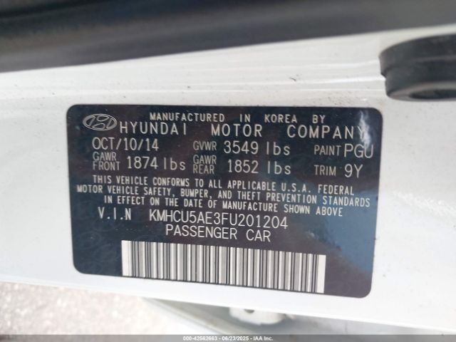 KMHCU5AE3FU201204 Hyundai dohc gdi gamma