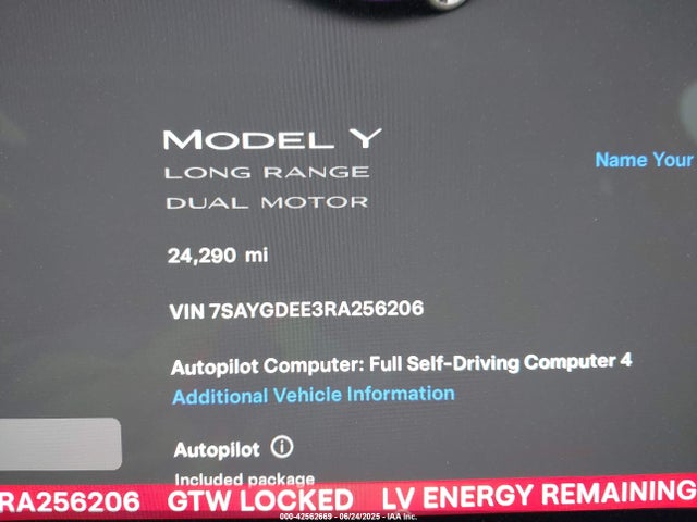 2024 TESLA MODEL Y 7SAYGDEE3RA256206 Photo 6