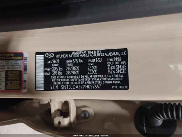 2023 HYUNDAI SANTA CRUZ 5NTJEDAF7PH059657 Photo 8
