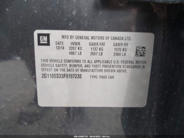 2015 CHEVROLET IMPALA 2G1165S33F9197230 Photo 8