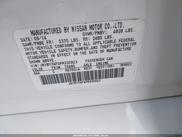 JN1BV7AP4FM330923 Infiniti 2015