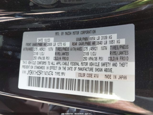 2024 MAZDA CX-90 JM3KK1HC5R1141474 Photo 8