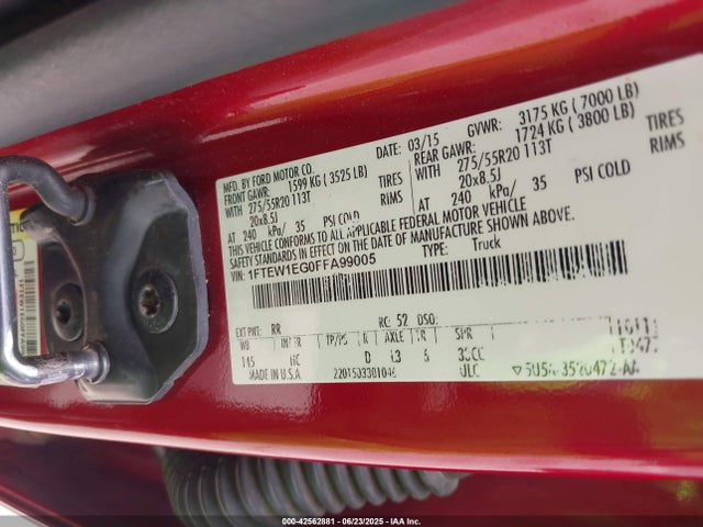 Ford 2015 2015 1FTEW1EG0FFA99005 Image 9