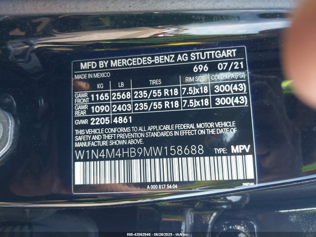 W1N4M4HB9MW158688 Mercedes-Benz m260