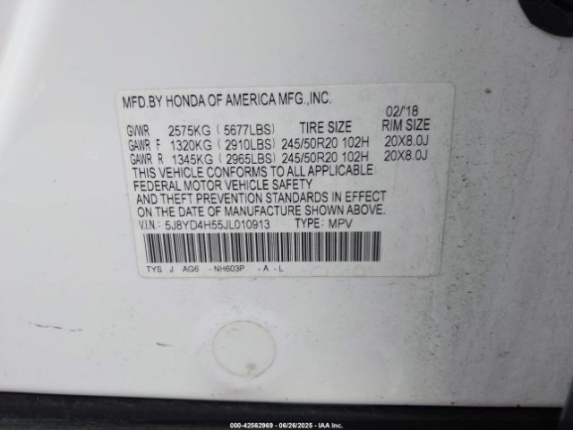 2018 ACURA MDX 5J8YD4H55JL010913 Photo 8