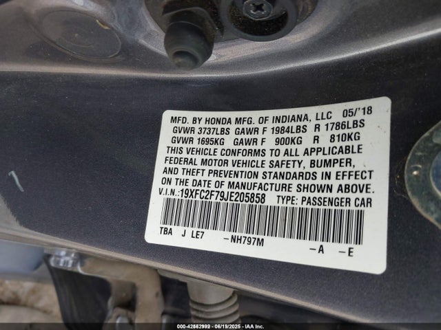 19XFC2F79JE205858 Honda k20c2