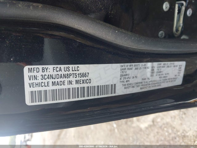 42562998 :رقم المزاد ، 3C4NJDAN8PT515667 vin ، 2023 Jeep Compass Sport 4x4 مزاد بيع