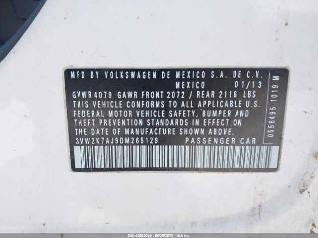 2013 VOLKSWAGEN JETTA 3VW2K7AJ9DM265129 Photo 8