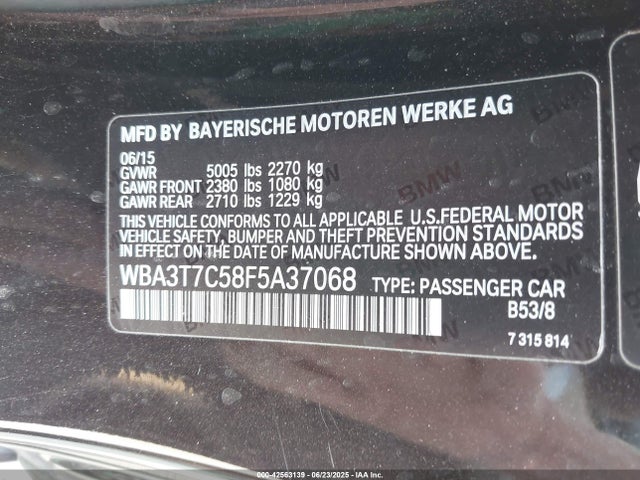BMW 435i 2015 WBA3T7C58F5A37068 Image 9
