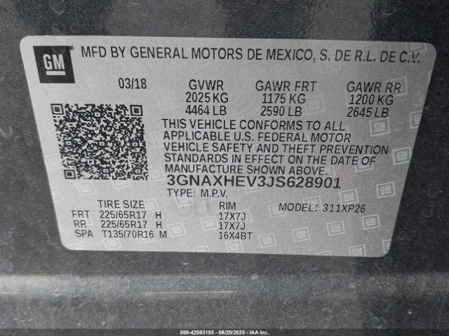 2018 CHEVROLET EQUINOX 3GNAXHEV3JS628901 Photo 8