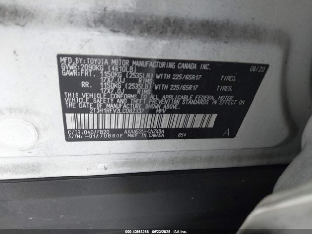 2020 TOYOTA RAV4 2T3H1RFV2LC082337 Photo 8