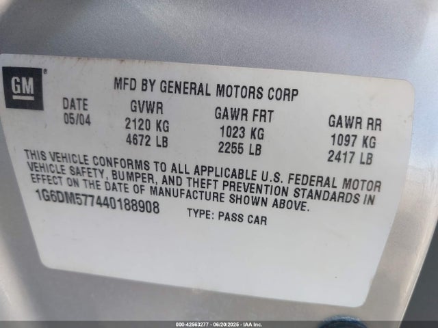2004 CADILLAC CTS 1G6DM577440188908 Photo 8