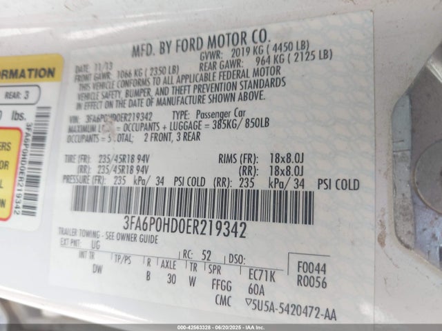 Ford 2014 2014 3FA6P0HD0ER219342 Image 9