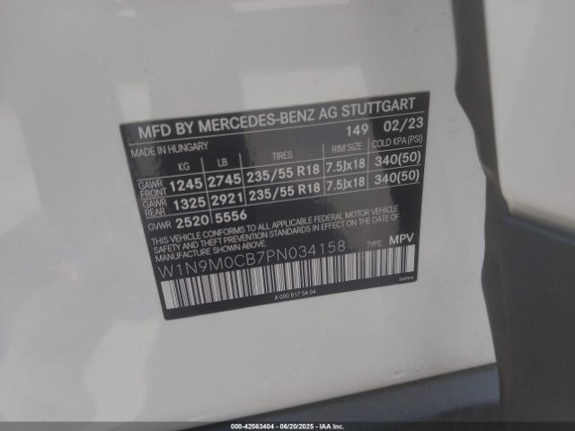 2023 MERCEDES-BENZ EQB 250 SUV W1N9M0CB7PN034158 Photo 8