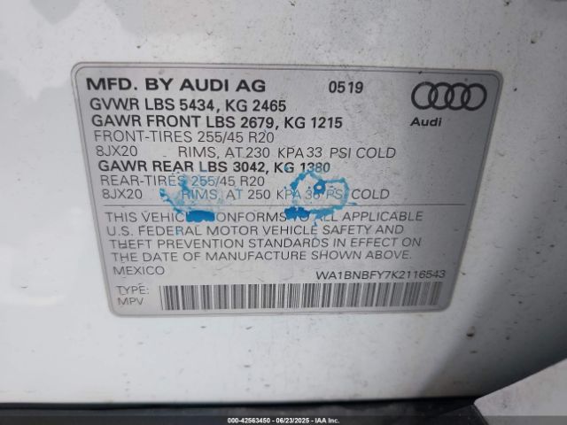 2019 AUDI Q5 WA1BNBFY7K2116543 Photo 8